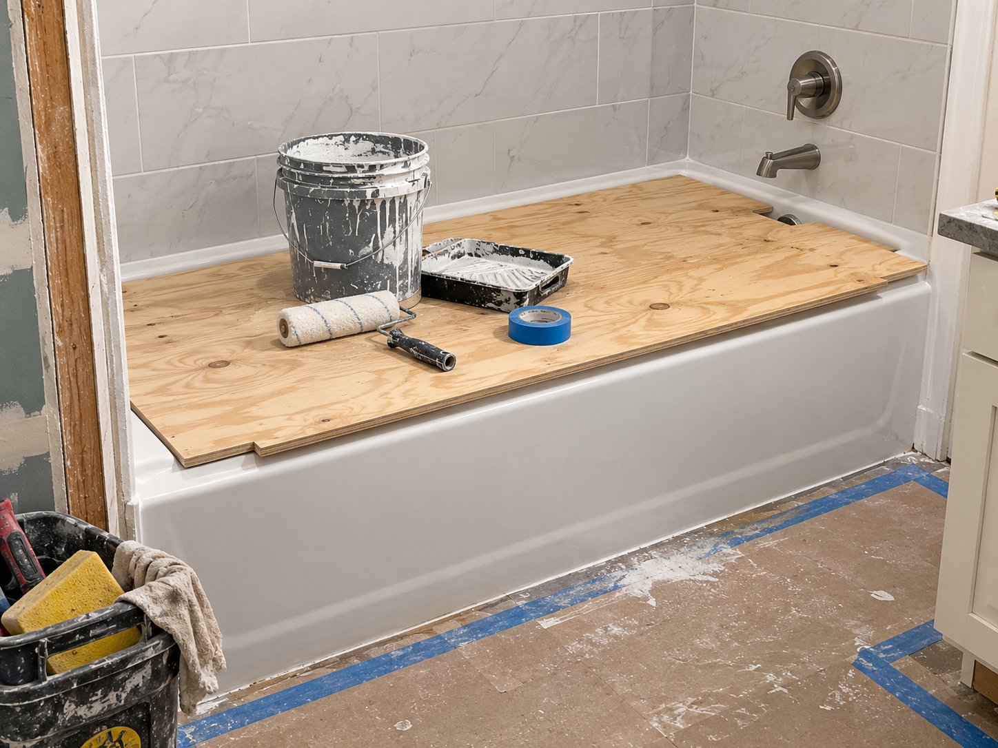 Why Plywood Isn't the Best Way to Protect a Bathtub During Construction